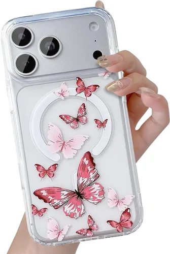 Vista 56 de UEEBAI - Funda magnética para iPhone 11, diseño de lazo, compatible con MagSafe, funda transparente delgada inalámbrica, antiamarilleo, a prueba