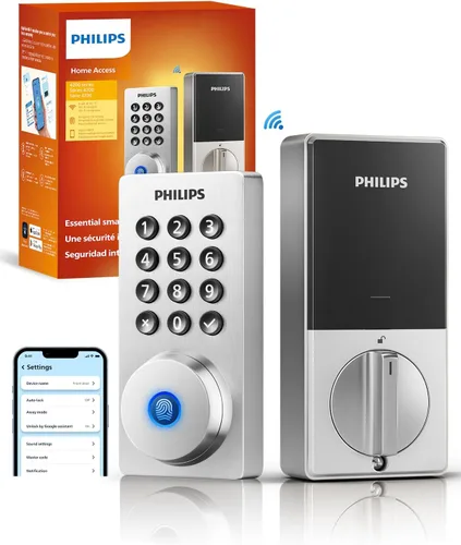 Vista 10 de Cerradura de puerta Wi-Fi Philips, cerradura inteligente WiFi de entrada sin llave para puerta delantera, compatible con Alexa y Google Assistant