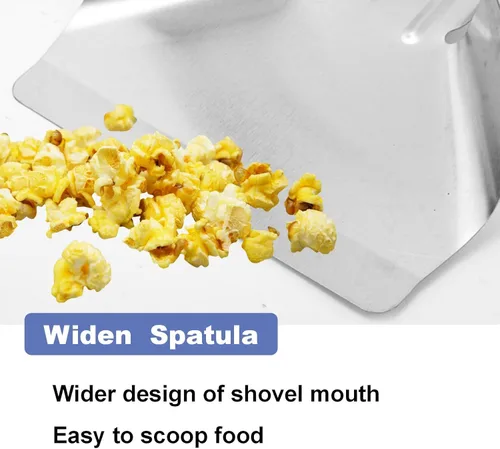 Vista 4 de Paquete de 2 cucharadas de palomitas de maíz de acero inoxidable, herramienta de llenado rápido para bolsas de ensacadoras y máquinas de aperitivos