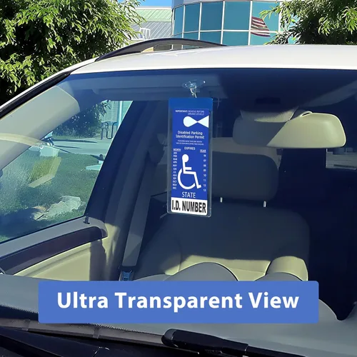 Vista 6 de LotFancy Soporte para Placa de Discapacitado para Auto, Paquete de 3, Soporte para Letrero de Permiso de Estacionamiento para Discapacitados