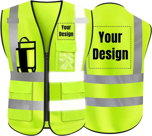 Vista 18 de YOWESHOP El chaleco reflectante de la seguridad de la alta visibilidad modifica el uniforme al aire libre del trabajo