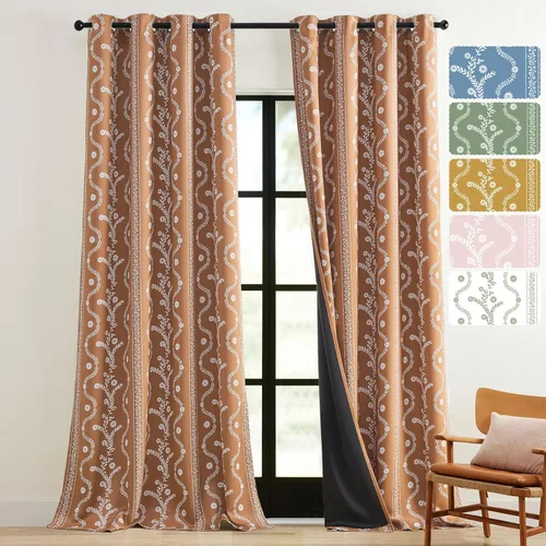 Vista 21 de LIMON HOME Cortinas Opacas Beige de 84 pulgadas de Largo para Sala de Estar y Dormitorio, Tratamiento de Ventana Insonorizado Cortinas Blackout