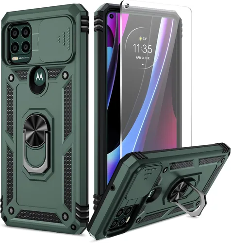 Vista 32 de Funda para Moto G Stylus 5G (2021), cubierta para lente de cámara, protector de pantalla HD, protección contra caídas de grado militar de 10 pies