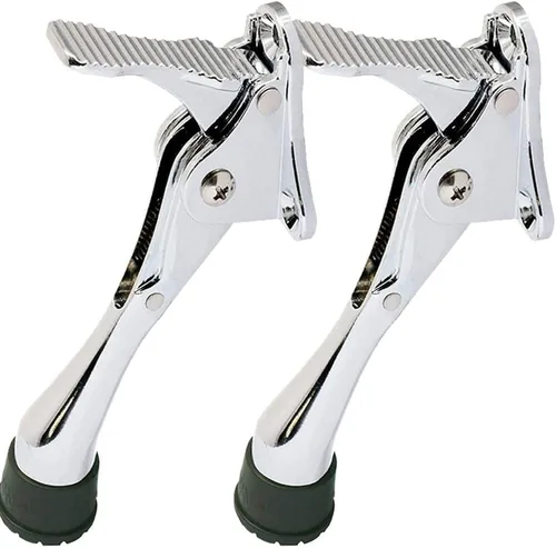 Vista 24 de Tope de puerta One Touch Kickdown, soporte de puerta, topes de puerta resistentes, parte inferior de la puerta, puntas de goma ajustables en altura