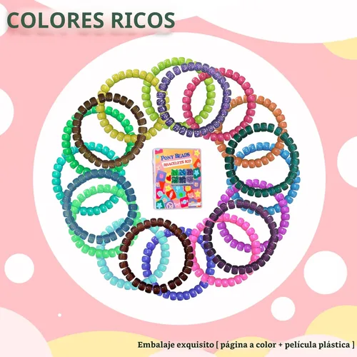 Vista 4 de LIS HEGENSA Cuentas de Pony a Granel, Cuentas Kandi para Hacer Collares de Joyería, Trenzado de Cabello, Kits de Fabricación de Pulseras, Cuentas