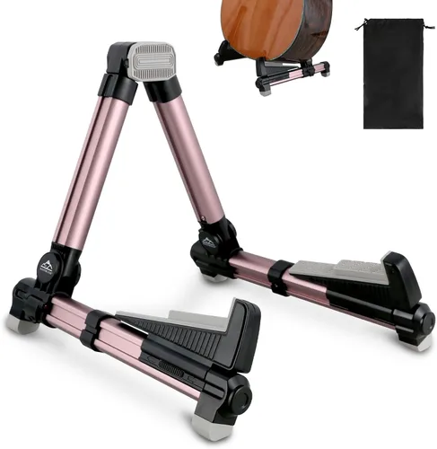 Vista 8 de EASTROCK Soporte de guitarra profesional portátil negro trípode ajustable con marco A para guitarra acústica, múltiples guitarras para guitarra