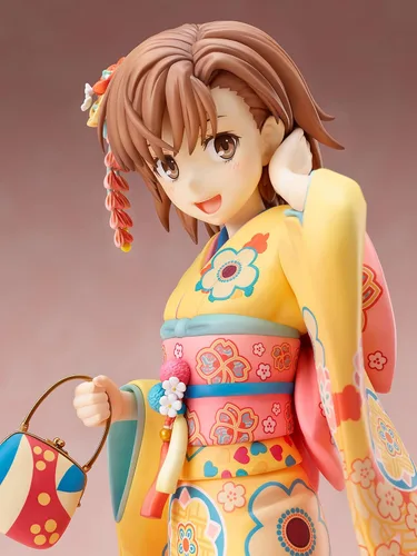 Vista 6 de FuRyu A Certain Scientific Railgun T: Mikoto Mikasa (Furisode Version) Figura de PVC a escala 1:7, multicolor, 8 pulgadas
