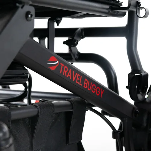 Vista 17 de Travel Buggy Dash Silla de ruedas eléctrica, plegable, ligera, capacidad de peso de 265 libras, ruedas traseras de 12 pulgadas, rango de crucero