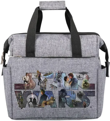 Vista 11 de PICNIC TIME Star Wars Mandalorian Grogu On The Go - Lonchera suave y enfriadora, bolsa de almuerzo aislada, (gris jaspeado)