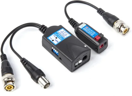 Vista 2 de Mini CCTV BNC HD CVI/TVI/AHD/CVBS HD Receptor Balun de vídeo activo Conector de alimentación (1080P 400M) 5MP HD-CVI/TVI/AHD Transmisor Balun