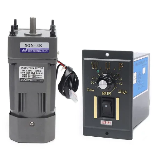 Vista 12 de Motor de alto par de CA, motor eléctrico monofásico reversible de 110 V 120 W con controlador ajustable de velocidad variable motor engranado por