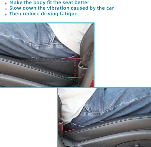 Vista 3 de Cojín de asiento de automóvil para conducir, espuma viscoelástica cómoda para asiento del conductor del automóvil, soporte de espalda, alivio