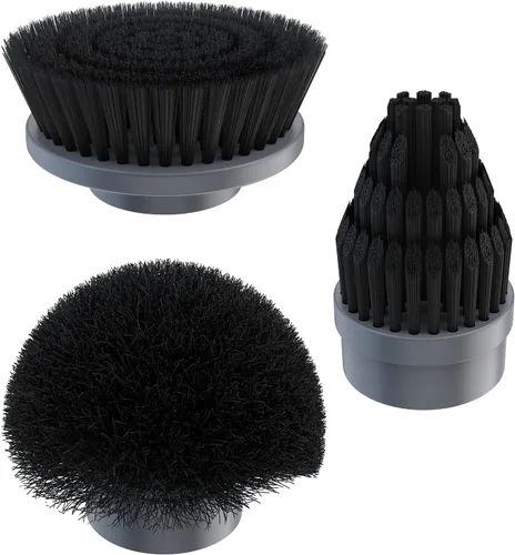 Juego de 3 cabezales de cepillo de repuesto para limpiador giratorio eléctrico GENIANI para limpiar baño, azulejos, pisos, bañera y ducha (negro)