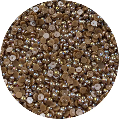 Vista 21 de 1500 piezas de cuentas de media perla de 4 mm, color AB negro, cuentas de perlas planas para manualidades, cuentas de plástico redondas, cuentas