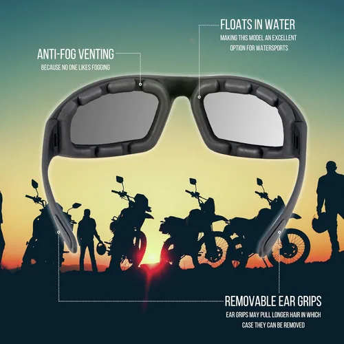 Vista 2 de WYND Blocker Gafas de sol deportivas envolventes resistentes al viento para motocicleta y ciclismo