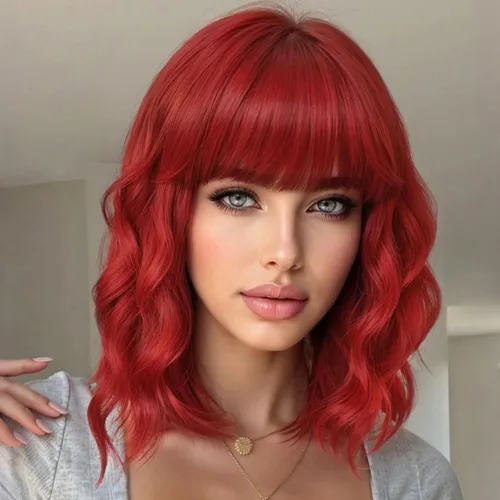 Vista 15 de AISI HAIR Peluca rizada estilo Bob con flequillo, pelucas cortas onduladas de color rubio arena para mujer, estilo Bob, pelucas sintéticas