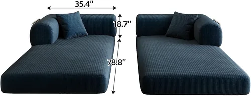 Vista 5 de Sofá modular de 78.8 pulgadas, sofá cama convertible con respaldo de almohada, sofá cama de nube sin hueso, futón en forma de L para sala de estar
