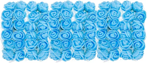 Vista 14 de MECCANIXITY Cabezas de rosas artificiales, mini flores sintéticas negras de 0.8 a 1 pulgada para manualidades, decoración de bodas y fiestas