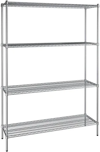 Vista 177 de Kit de 4 estantes de epoxi verde NSF de 21 x 72 pulgadas con postes de 86 pulgadas, estantería de almacenamiento resistente, kit de estantería
