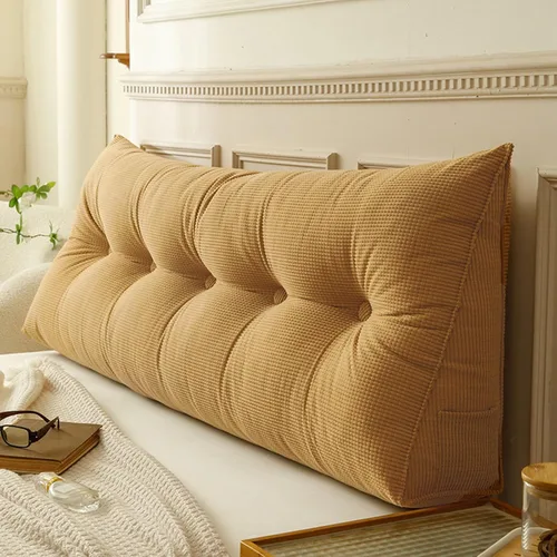 Vista 14 de Almohadas de cuña para cabecero de dormitorio individual XL, almohada de cuña beige para cama, respaldo de lectura, cojín para cama con funda