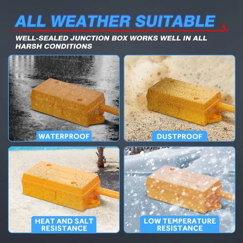 Vista 5 de MICTUNING Cable de remolque en línea de 7 vías de alta resistencia con caja de conexiones de 7 bandas, interruptor de ruptura de 12 V y soporte