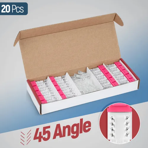 Vista 133 de Everest - Paquete de 50 conectores Keystone RJ45 Cat6 en ángulo de 45°, color blanco, conectores RJ45 hembra de perfil delgado, conector Keystone