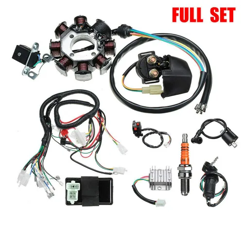 Vista 3 de MasoAuto Kit de arnés de cableado eléctrico, bobina de encendido CDI regulador para ATV QUAD 150/200/250CC