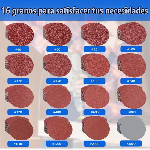 Vista 4 de Disco de lijado de 2 pulgadas, disco de lijadora de lijadora orbital de alúmina de grano 150 para pulir, rectificar, carpintería