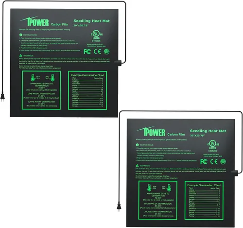 Vista 9 de iPower Alfombrilla térmica de siembra de 10 x 20.75 pulgadas, película de carbono mejorada, cálida, impermeable, para interiores, germinación