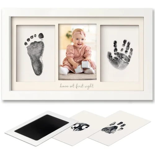 Kit de manos y huellas sin tinta, para niño, niña, recuerdo de recién nacido, almohadilla de tinta sin desorden para huellas de bebé, kit de