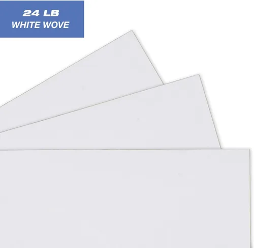 Vista 3 de Mead - Sobres de invitación A2, 4-3/8" x 5-3/4", cierre engomado, sobres de correo de papel tejido blanco premium de 24 lb, 100 unidades (CO198)