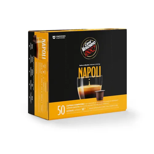 Vista 35 de Cápsulas compatibles para máquina de espresso línea original de tostado medio de Café Vergnano 1882, café espresso de arábica y robusta, café