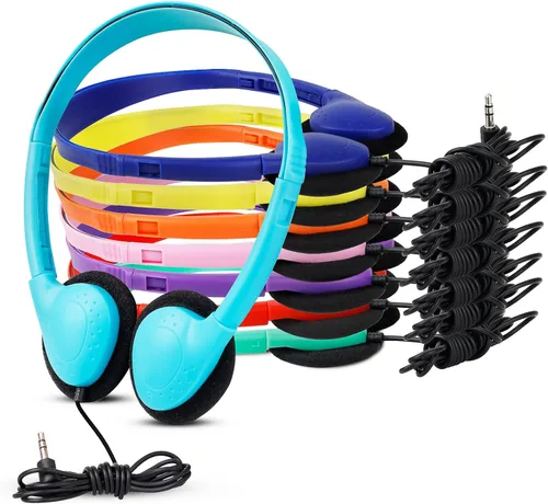 Paquete de 15 audífonos para niños y niñas, adolescentes y adultos, multicolor