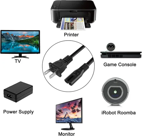 Vista 3 de Cable de alimentación extra largo de 15 pies compatible con PS5, PS4, PS3, Xbox Series SX, Xbox One SX, Samsung TCL Sharp Toshiba Insignia, LG TV