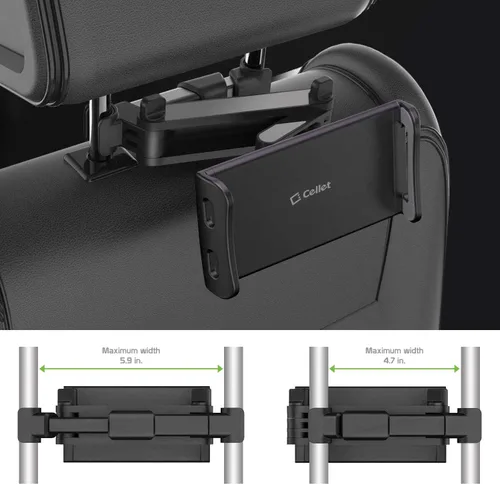 Vista 3 de Cellet Soporte universal para reposacabezas de coche para tabletas y teléfonos, soporte giratorio de 360° para tableta con brazo extensible