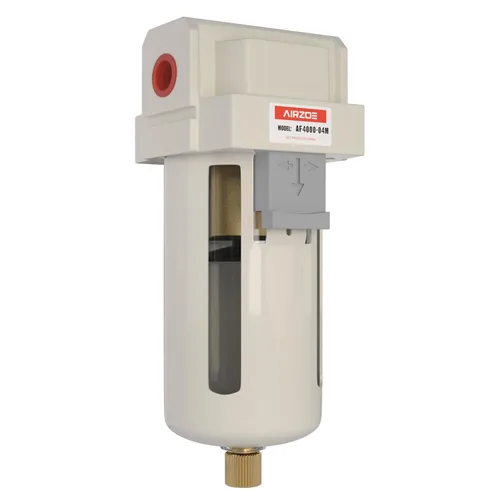 AIRZOE 1/2" NPT Secador de Aire para Compresor - Separador de Agua del Compresor de Aire AF4000-04, Drenaje Manual, Elemento de Latón de 5 Micrones,