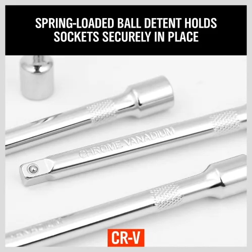 Vista 4 de Juego de extensión de enchufe de 1/4 pulgadas, juego de 4 barras de extensión de un cuarto de pulgada de 2 pulgadas/1.969 in, 3 pulgadas/2.953 in, 4