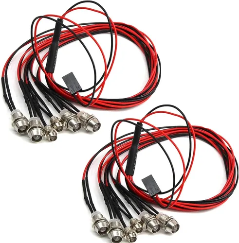 2 Sets RC 6 LED Kit de Luz Accesorios RC Faros delanteros/Kit de luz trasera para 1/10 Crawler Car Axial SCX10 D90 D110 TRX4 TRX6 Redcat