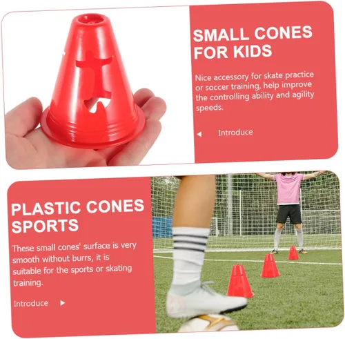 Vista 2 de Toyvian 20Pcs Agility Marker Cones for Roller Skating and Soccer Training Plastic Small Cones for Outdoor Indoor Sports Drills and Obstacle Courses