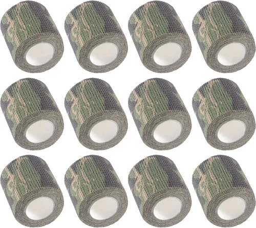 Vista 43 de IndigoCase Paquete de 6 vendajes autoadhesivos de 2 pulgadas, paquete variado de vendajes de color negro, cinta de agarre elástica, envolturas