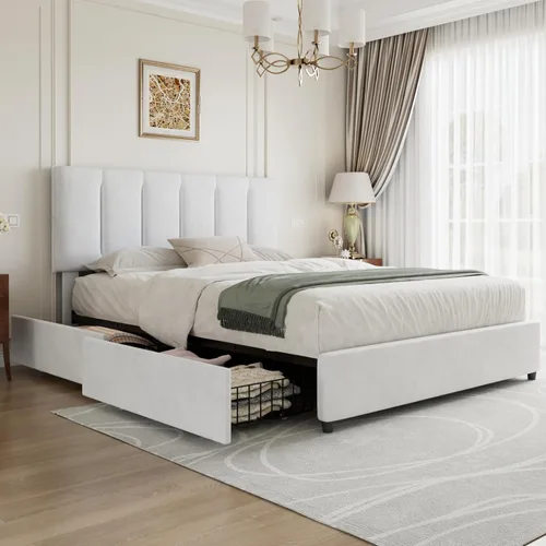 Vista 50 de VECELO - Base de cama tamaño individual con cabecera tapizada, plataforma con soporte de listones de madera de alta resistencia, no necesita somier