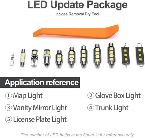 Vista 8 de Kit de 11 bombillas LED Genesis para Hyundai Genesis Coupé 2010 2011 2012 2013 2014 2015 2016 súper brillante 6000K mapa luces interiores LED