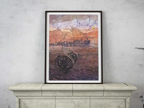 Vista 3 de Train Cemetery in the Salar de Uyuni, Bolivia. Train artwork Cemeterio de Trenes (print)