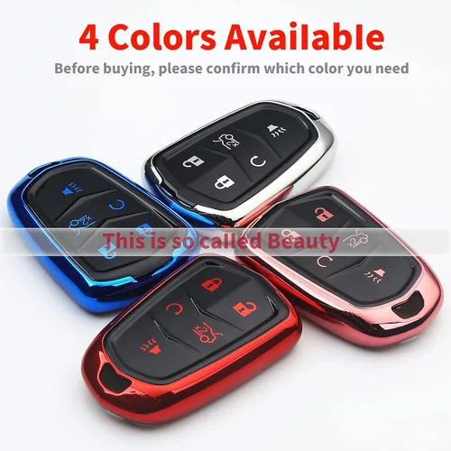 Vista 6 de Funda para llavero Cadillac, compatible con Cadillac CTS, SRX, XT5, ATS 15-19