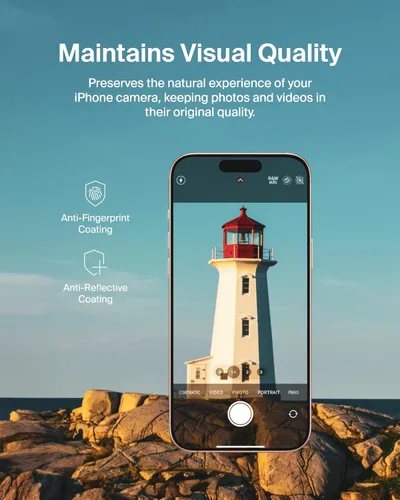 Vista 4 de Belkin ScreenForce TemperedGlass Camera Lens Protector for Apple iPhone 16 Pro, 16 Pro Max - Case-Compatible Tempered Glass Lens Cover, Apple iPhone