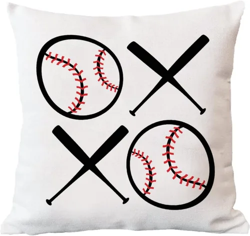 Vista 6 de Funda de cojín de béisbol XOXO para el día de San Valentín, con citas dulces, regalo del día de San Valentín para esposa, funda de almohada de lino