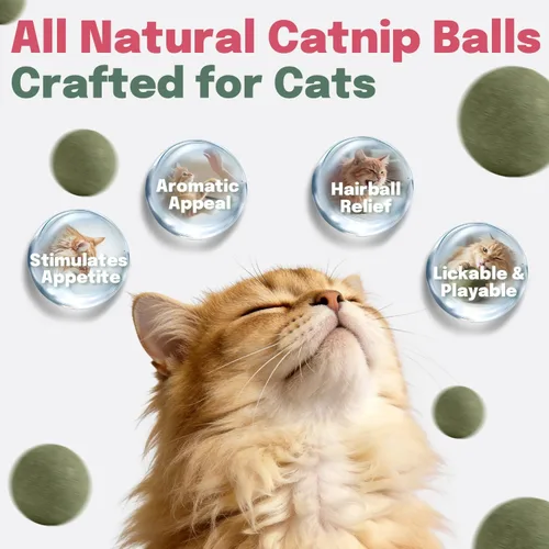 Vista 6 de Pelotas de nip para gatos, 4 bolas de hierba gatera y 2 bolas de frutas de agalla, juguetes de bolas de hierba gatera para gatos