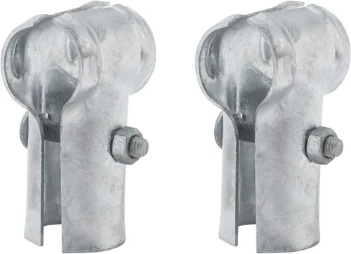 VIVIDA Abrazaderas de riel de extremo de 1-3/8" x 1-3/8" 2 piezas, Abrazaderas de panel de enlace de cadena T, Conectores T de tubería galvanizada