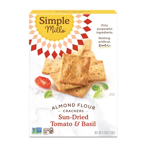 Vista 11 de Simple Mills Galletas de Harina de Almendra, Tomate Seco y Albahaca - Sin Gluten, Veganas, Aperitivos Saludables, a Base de Plantas, 4.25 Onzas