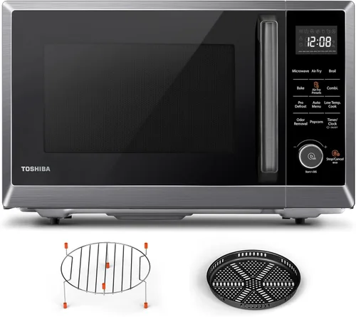 Vista 13 de TOSHIBA EM131A5C-SS Hornos microondas de sobremesa de 1.2 pies cúbicos con plato giratorio removible de 12.4" Sensor de humedad inteligente, 12